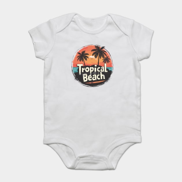 Tropical Beach Baby Bodysuit by WarFX Designs